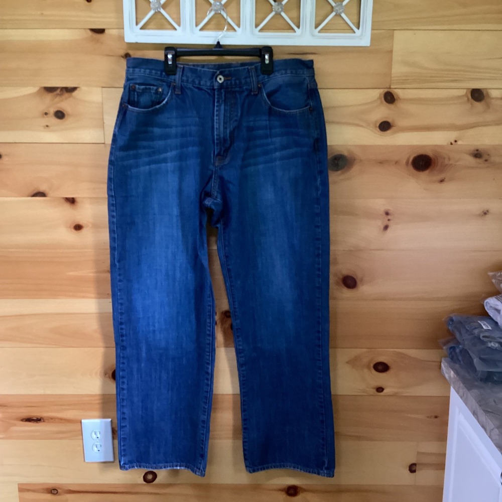 Lucky Brand Mens Jeans 36 Regular Medium Wash Straight Leg Blue Denim‎ Cotton